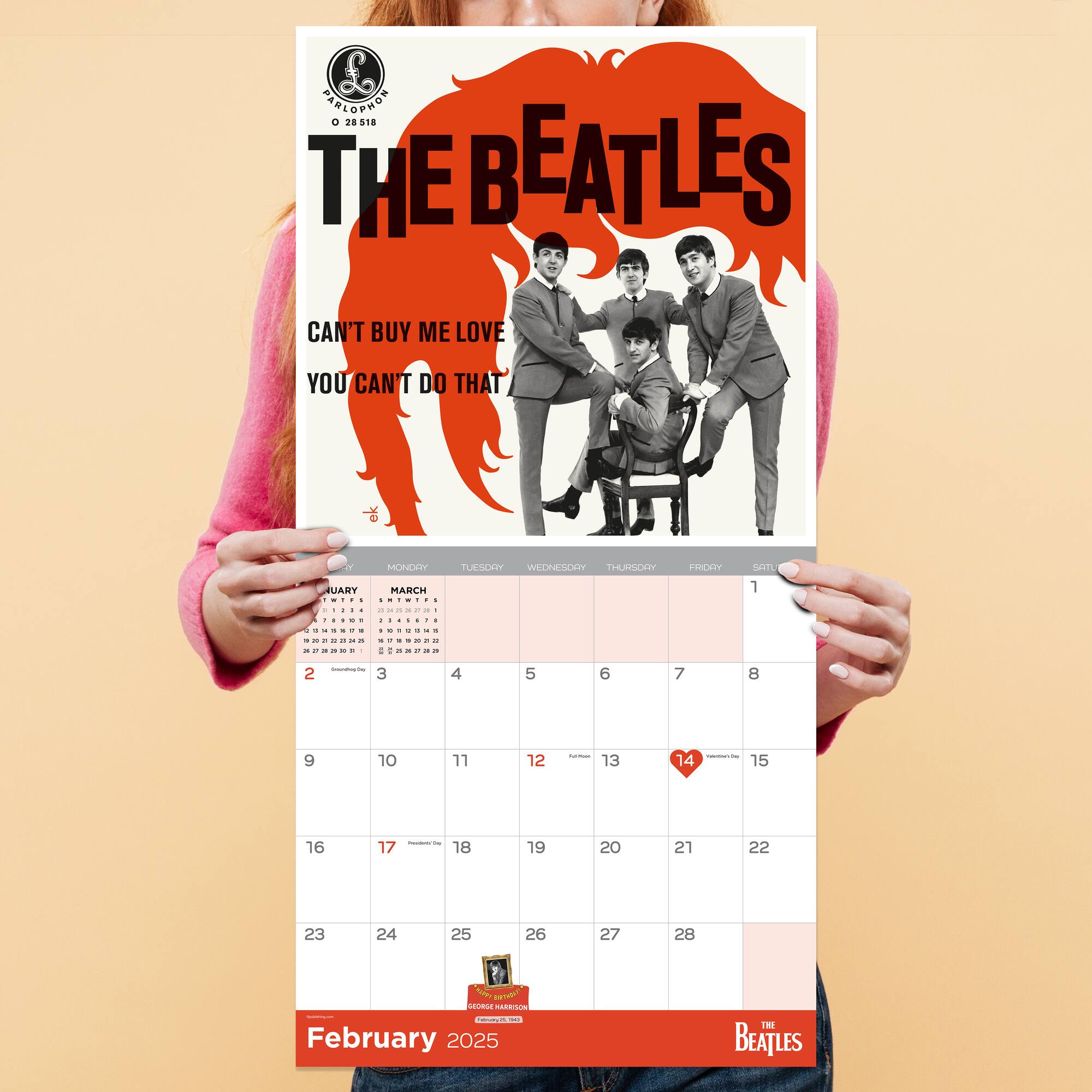 TF Publishing 2025 The Beatles: Albums & Artwork Wall Calendar